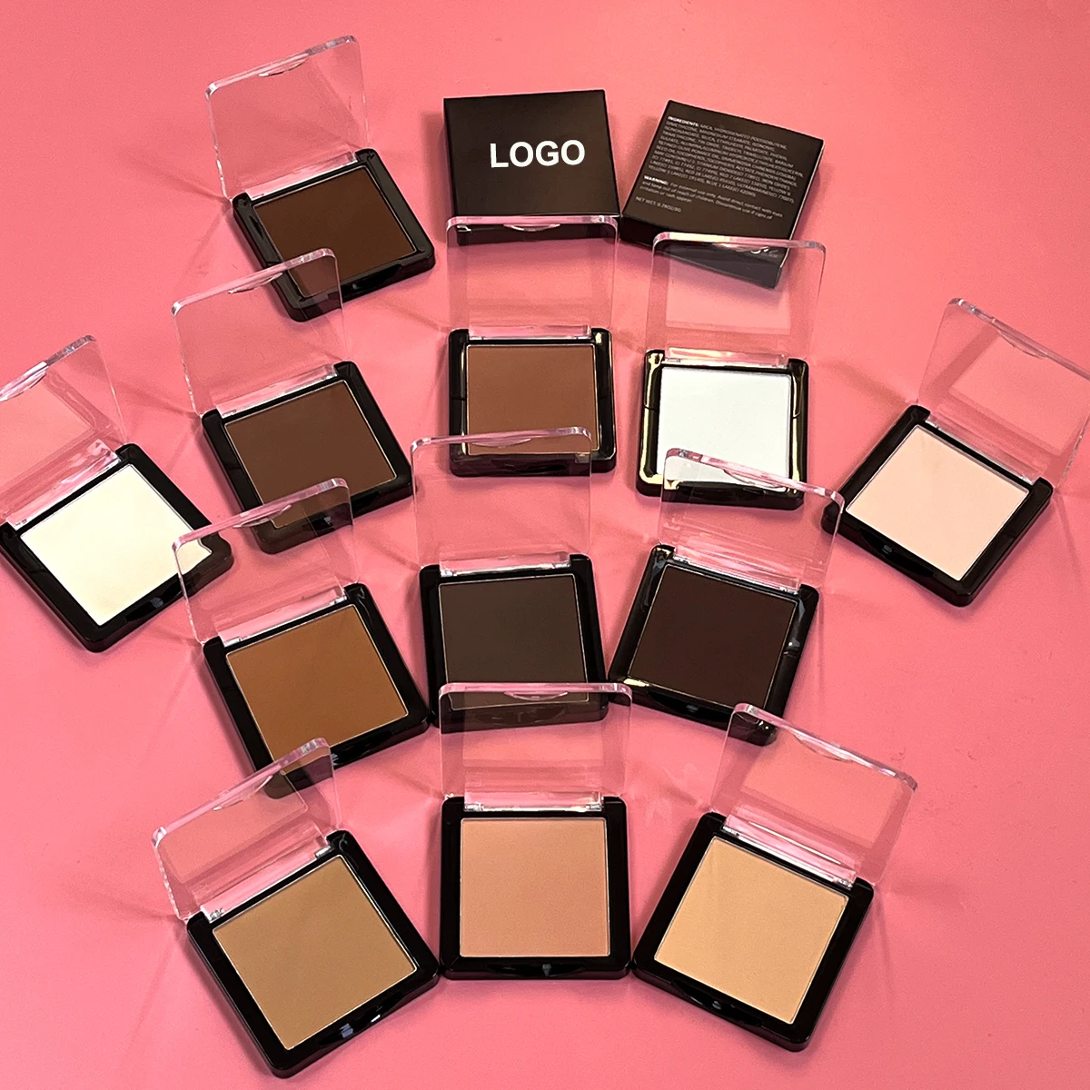 Oem customized private label waterproof face contouring powder matte nude vegan makeup pressed powder