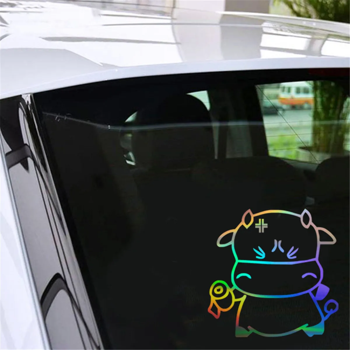 Calf Toilet Paper Car Laser Sticker Vinyl Decal Car Truck Bumper Window Laptop Sticker Decor Gift Die Cut Decals Window Glass