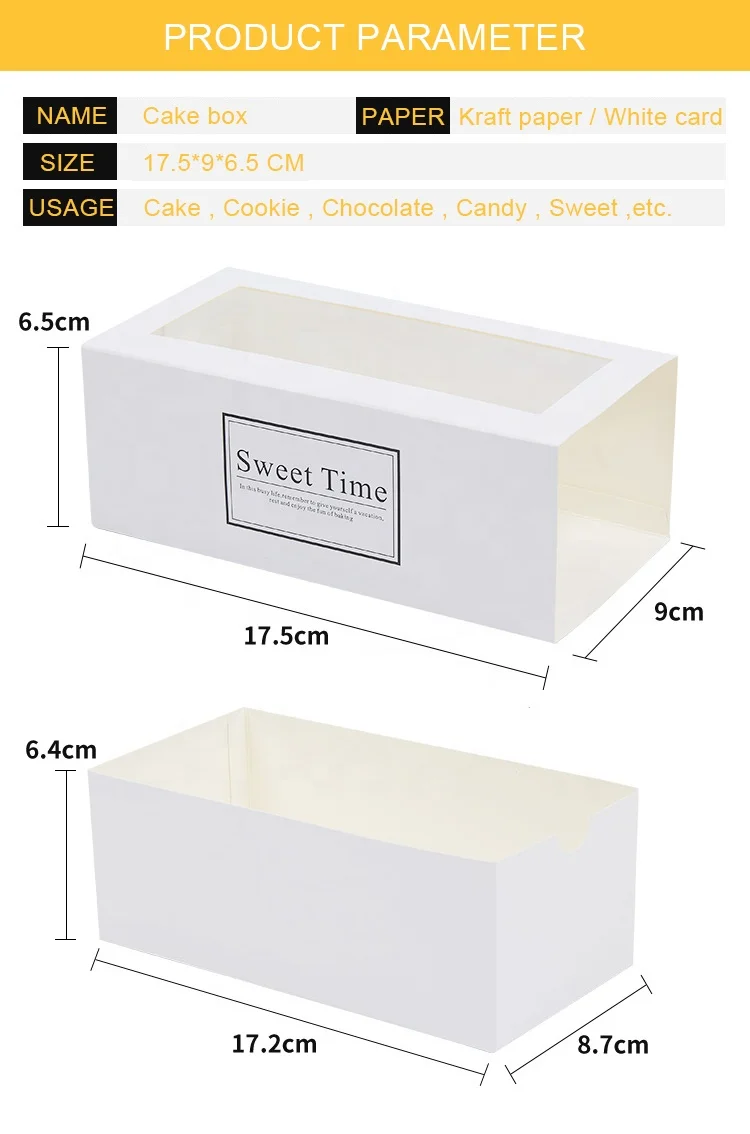wholesale kraft paper packaging Fancy Sweet Dessert Cake boxes paper drawer box with window for Macaroon Cookie Sushibox
