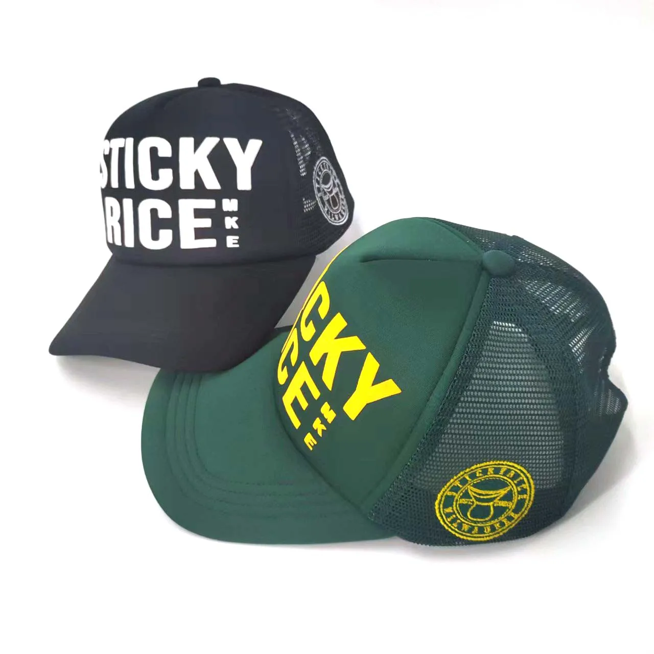 New designer 5 panels 3d puff printing text foam trucker hats custom embroider logo mesh trucker hats