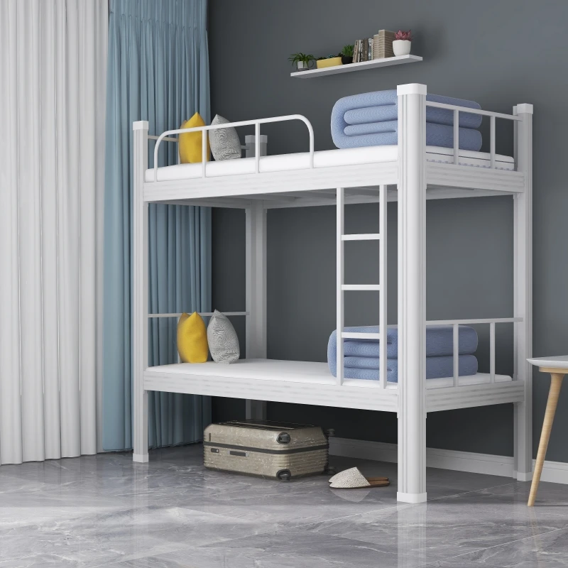 YML Easy Assembly Modern Dormitory Double Decker Bed For Adult With Storage Student Kids Metal Bunk Bed