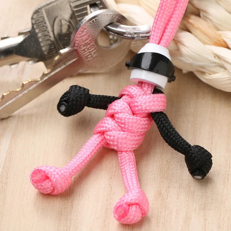 Plain Motorcycle Hand Doll Toy Lanyard Parachute Cord Woven Keychain Creative Personality Motorcycle Helmet Gift Keyring