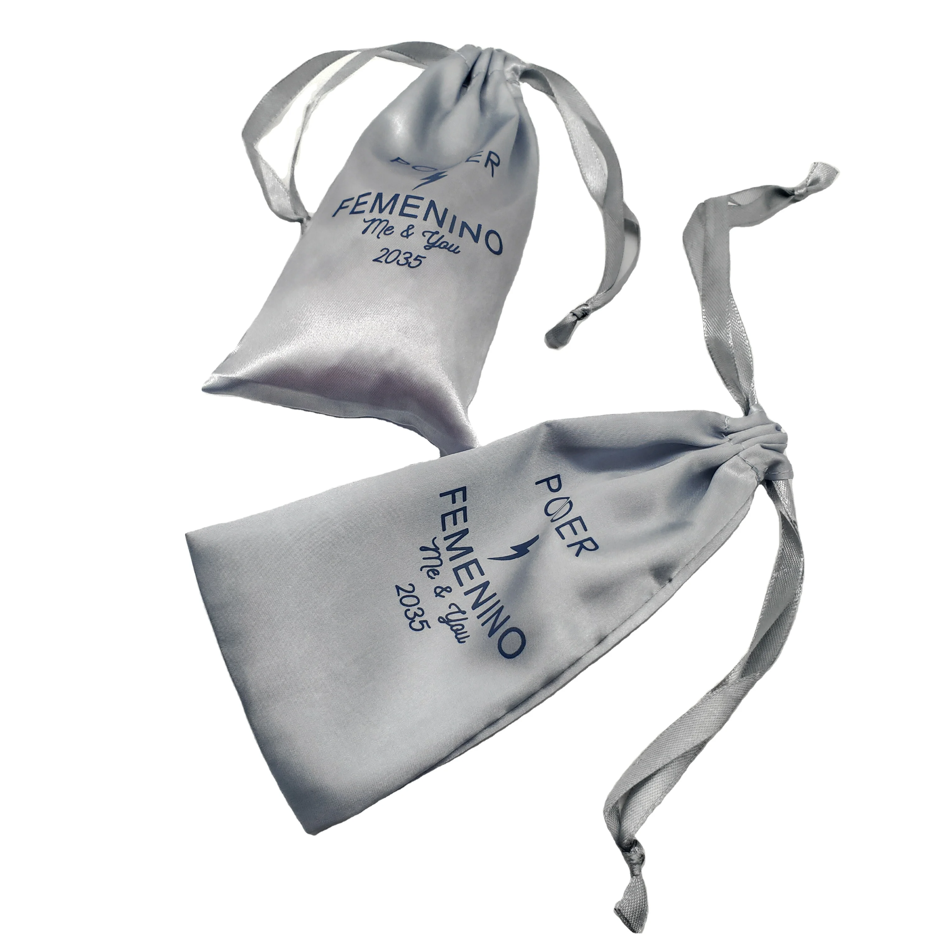 High Quality Shopping Satin Silk Drawstring Bag Jewelry Pouch With Logo Custom Satin Bags