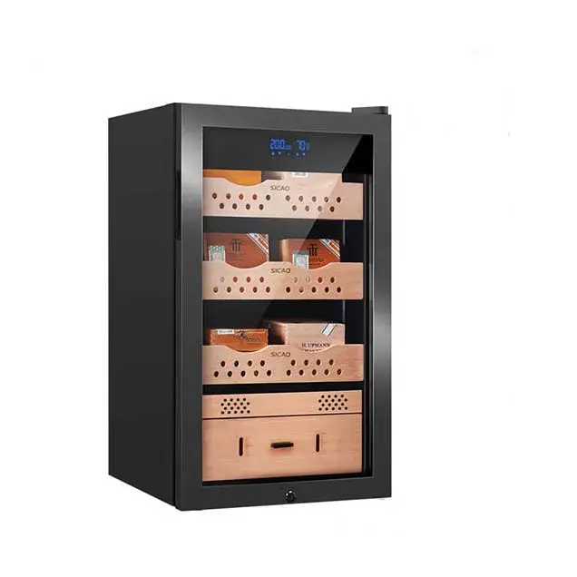 60L Mini Smart Digital Display Electric Cigar Humidor Natural Moringa Humidor