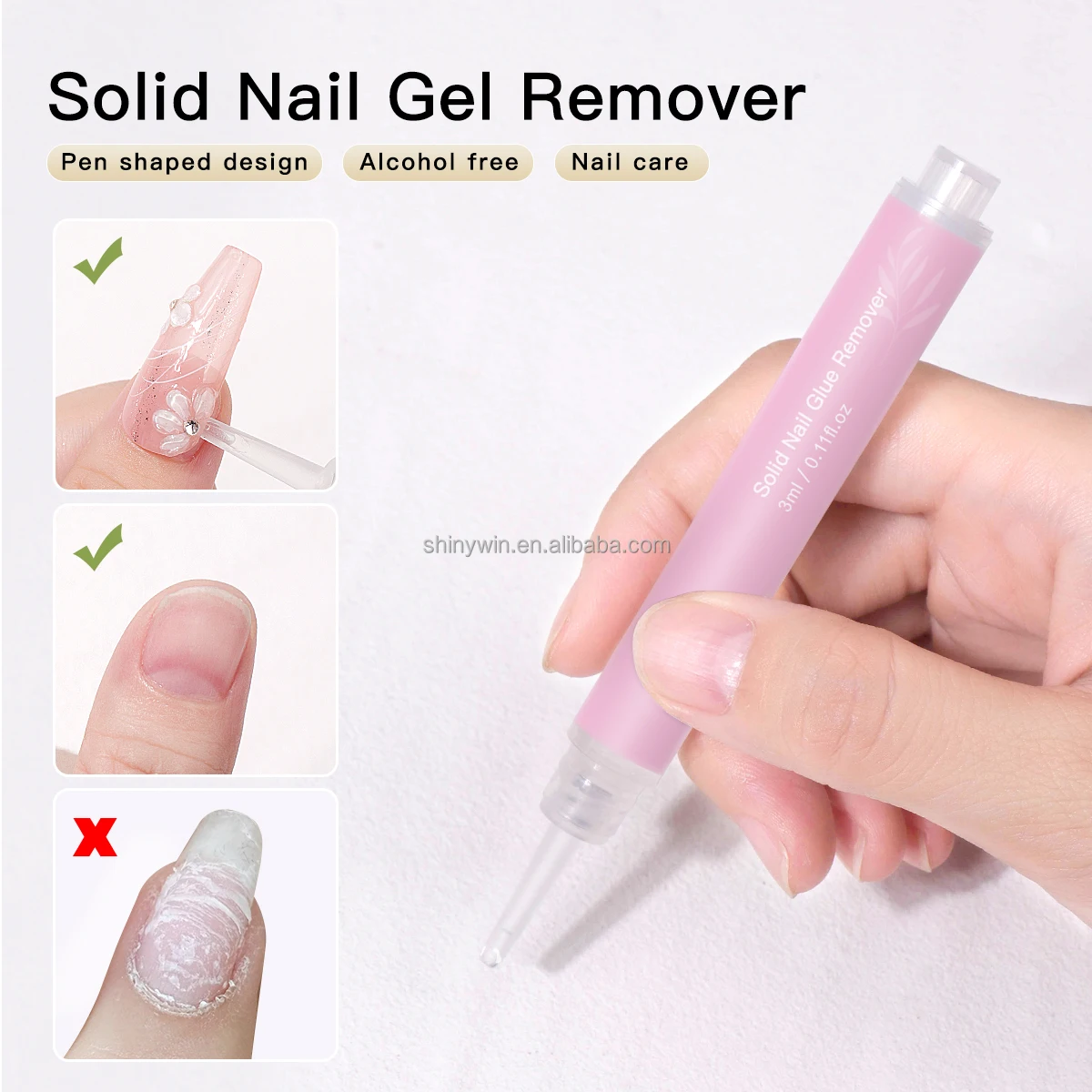 Custom Logo Quickly 3ml Nail Glue Easy Removal Press Type Pen Design Liquid Press On Nail Remover for Nail Tips Acrylic Adhesive