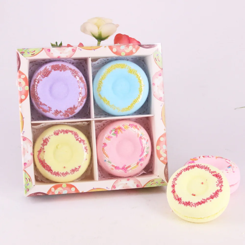 60g*4 Doughnut bath salt ball gift box essential oil