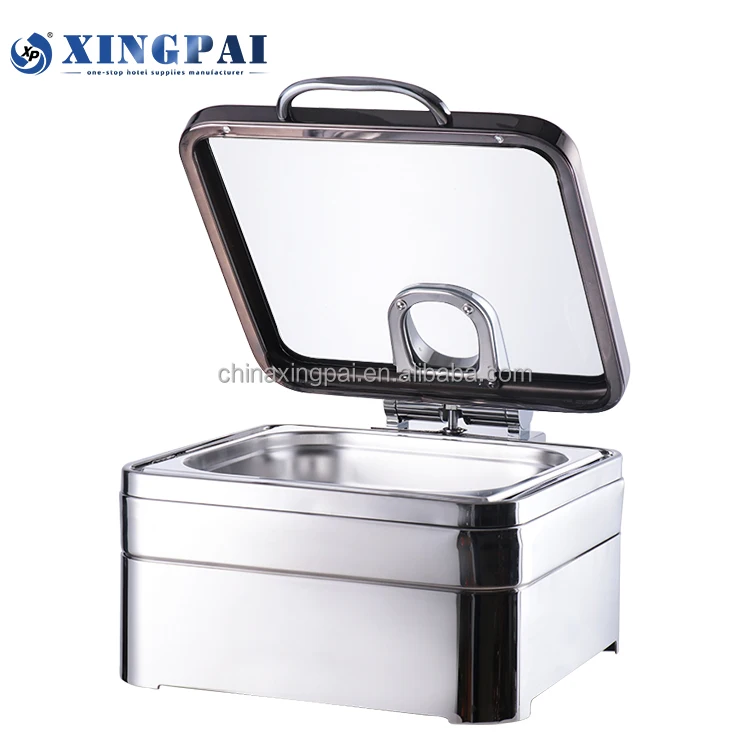 XINGPAI Restaurant Hotel Supplies 304 Stainless Steel Chafing-Dish Square Food Warmer Set Chafing Dish For Buffet
