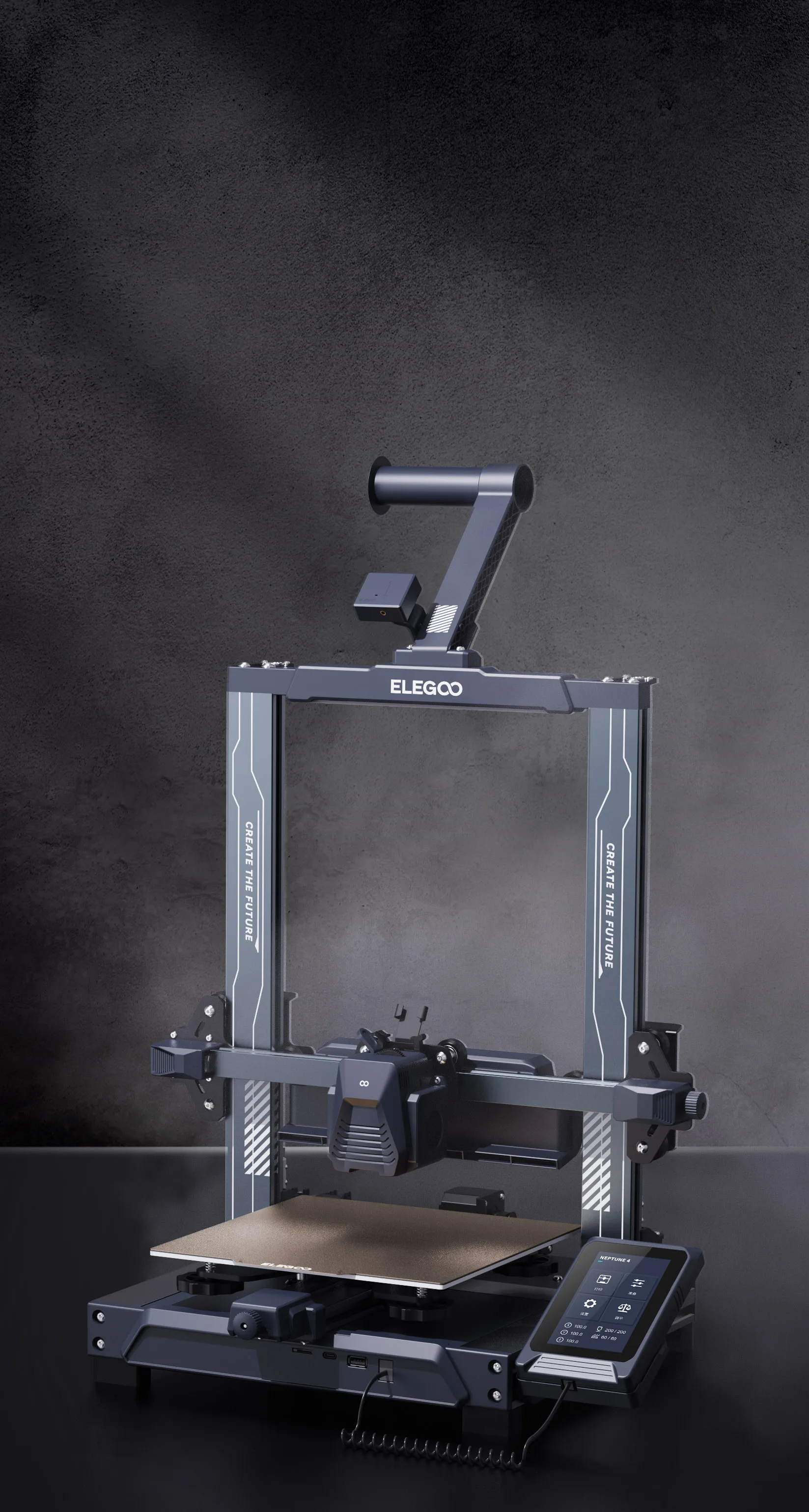 ELEGOO Neptune 4 FDM 3D Printer with Up to 500mm/s High-Speed Printing Size of 225x225x265mm /8.85x8.85x10.43 Inches