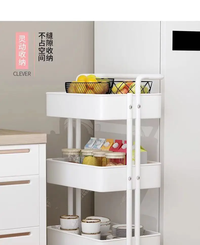 Hot Sale Professional Design Metal Rolling Utility Shelf Storage Cart 3 Tier No Screw Mesh Basket Storage Rack Trolley