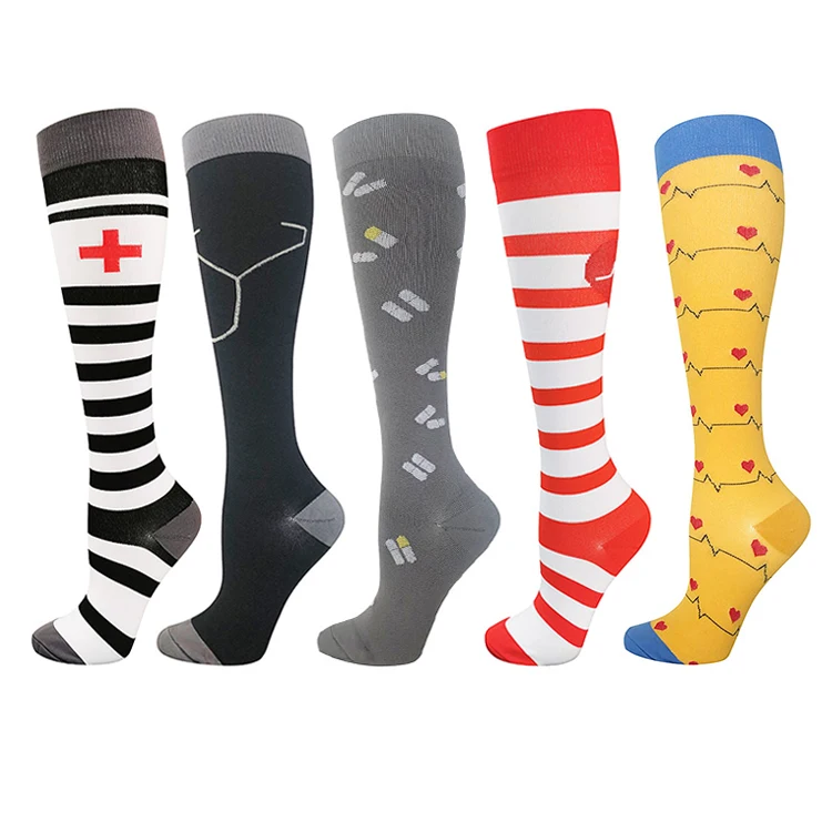 Compression Socks for Men & Women 20-30 mmHg Graduated Supports Socks for Soccer Running Nurses