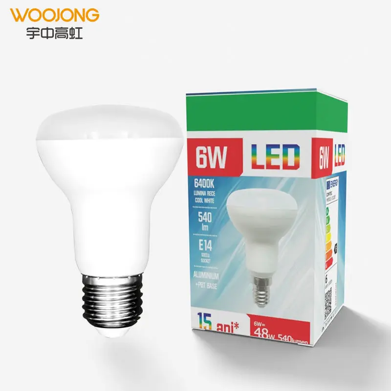 WOOJONG оптовая продажа с фабрики R39 R50 R63 R80 без мерцания 4 Вт 6 9 13 E27 E14 светодиодные лампы