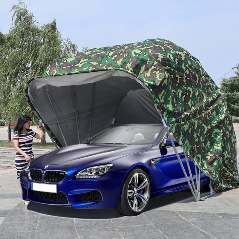 Foldable Lockable Carport Shelter Canopy Garage For  Sedan and Suv Cocoon Shape Car Park and House