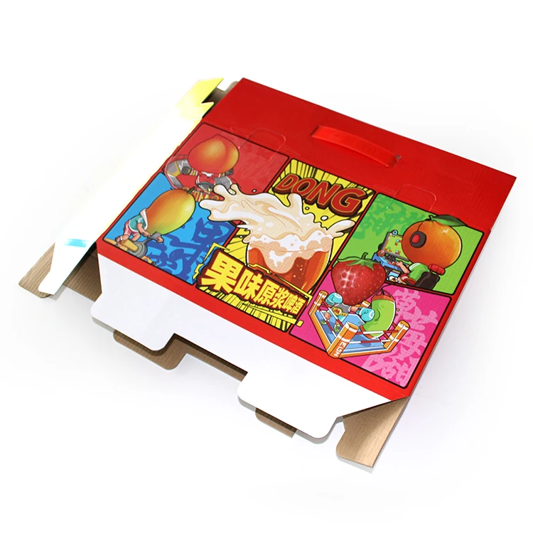 Customized Low MOQ Colorful Painting Pattern Carton Beer Carrier Paper Box Plastic Handle Packaging Cardboard Boxes