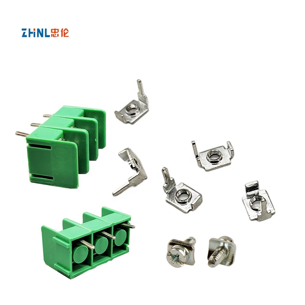 PCB Wiring Welding Foot brass stamping parts Single Row terminal block Connector hardware screw with nickel plated