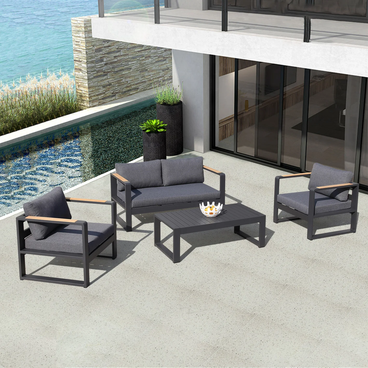 KT modern design best selling  garden lounge set outdoor sofa furniture luxury outdoor sofa
