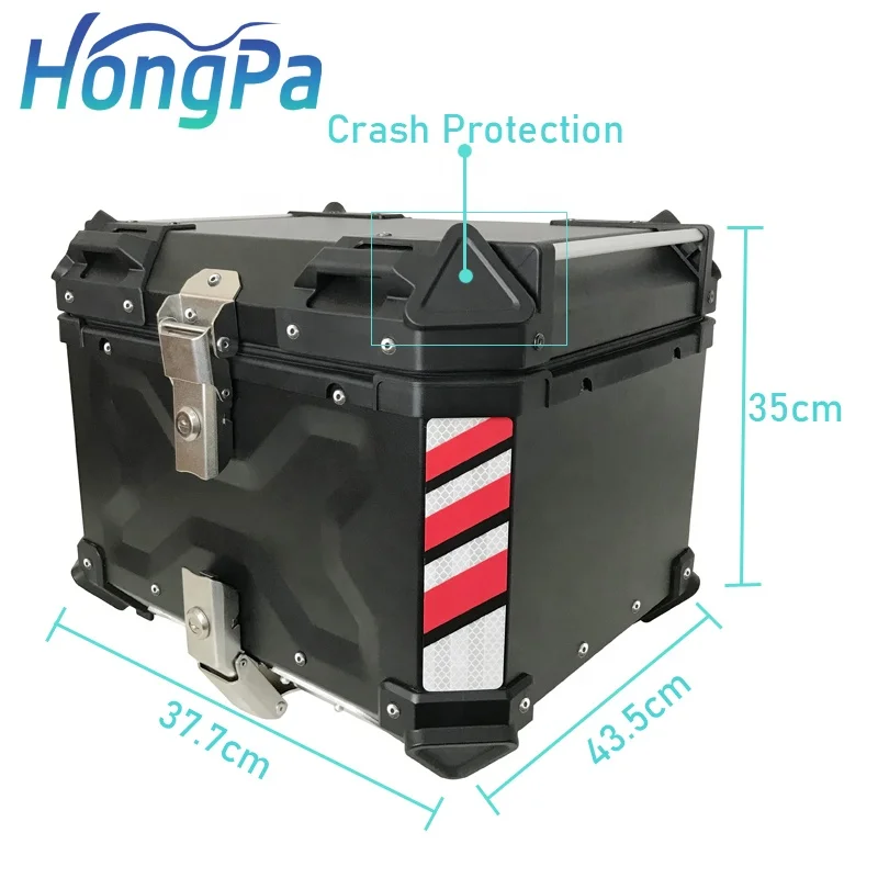 45L Universal Motorbike Trunk Aluminum Alloy Top Case Travel Luggage Storage Box Motorcycle Tail Box