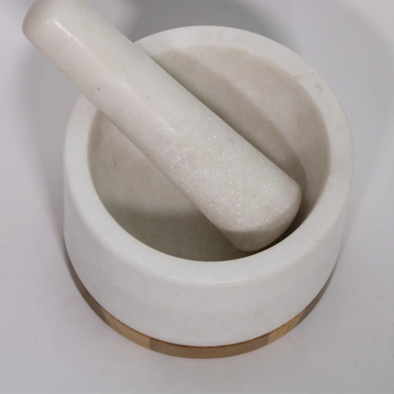 2022 Top Selling Marble Mortar And Pestle with wooden base