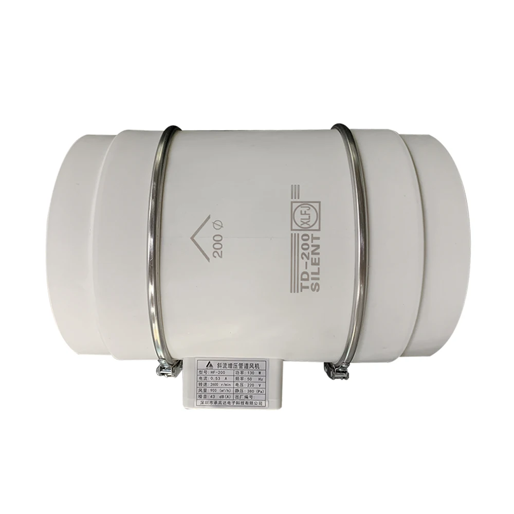 Inline Grow Greenhouse Ventilation Circular Extraction Fans 8 Inch 200MM Diameter Centrifugal Fan AC 220V with Temp Humidity