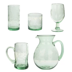 Wholesale Glass Water Pitcher Sets Tea Juice Jug Set Gift Cup Tumbler Wine Goblet Drinking Glasses
