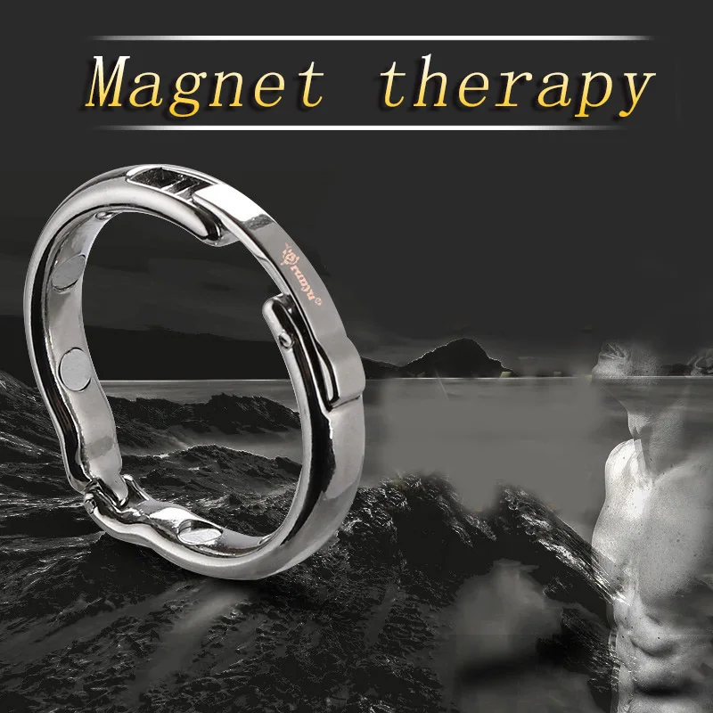 Magnet Cock Ring Metal Penis Ring Foreskin Correction Delay Ejaculation Adjustable Size Sex Toys For Men V Type