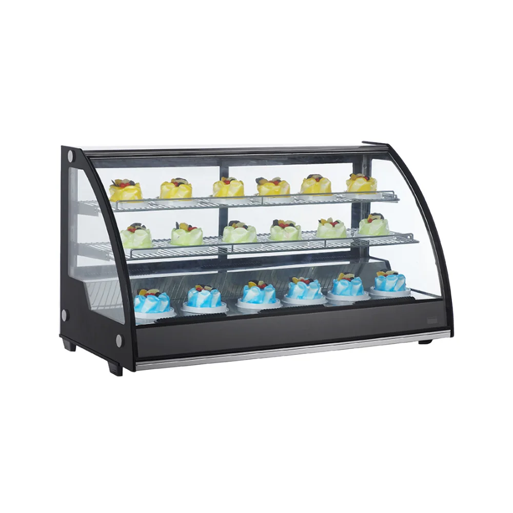 New 120L Commercial Glass Bakery Chiller Showcase Countertop Cooler Mini Cake Display Refrigerator