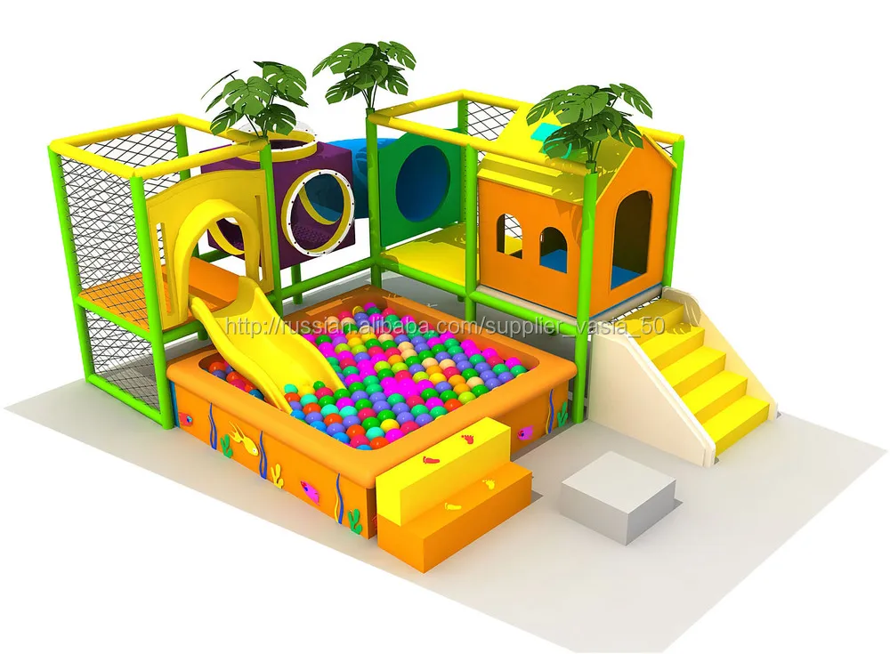 Vasia Indoor Amusement child theme park slides soft ball tropic tree equipment