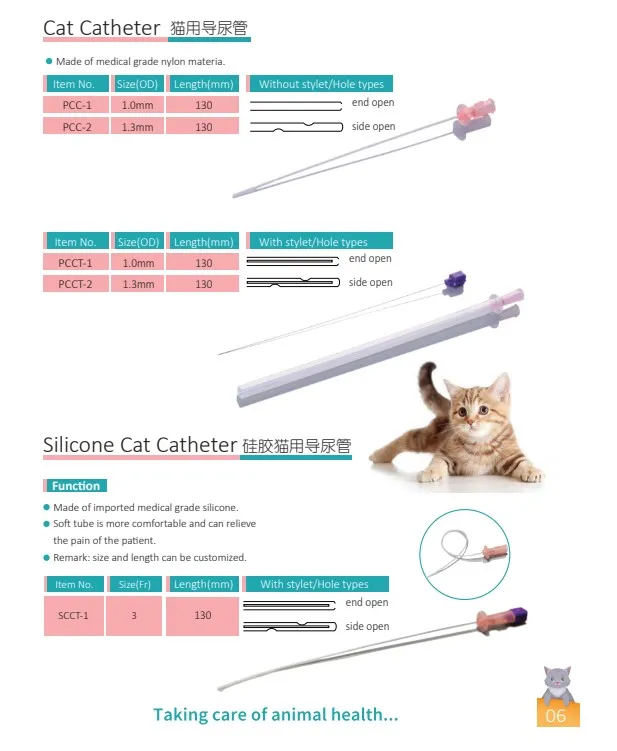 Cat Urinary Catheter Veterinary catheter/Wholesale Disposable Pet urine catheter/with stylet