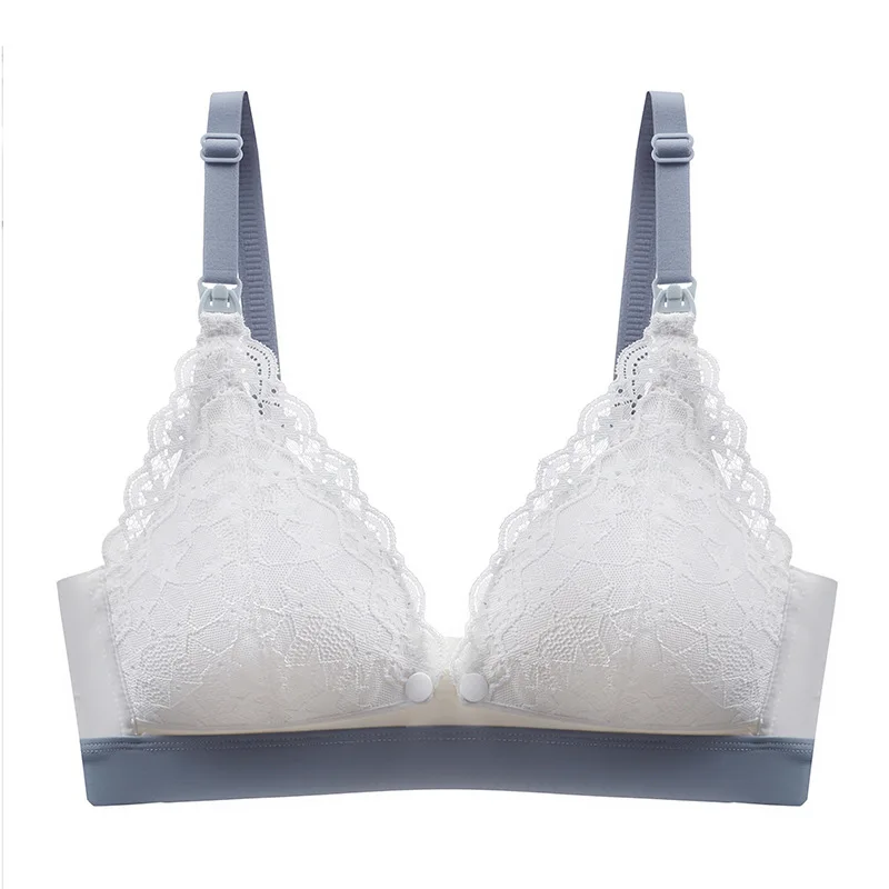 Ladies lace Underwear No Steel Ring Thin Front Buckle Breastfeeding Underwear Breathable Bra For Pregnant Women