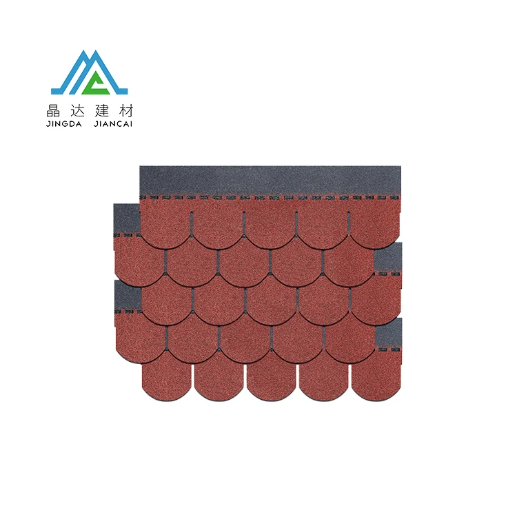 Fish scale type jingda china factory quality warranty color sand covering asphalt shingles roof tile