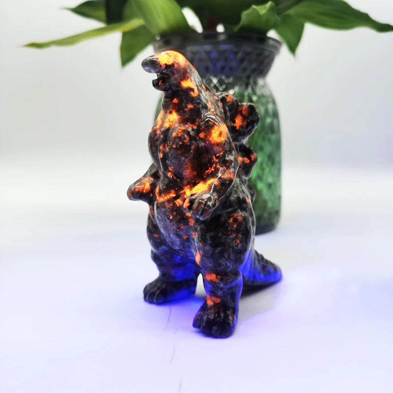 wholesale factory hot sale  godzilla carvings high quality yooperlight crystal godzilla  crystal godzilla for gifts