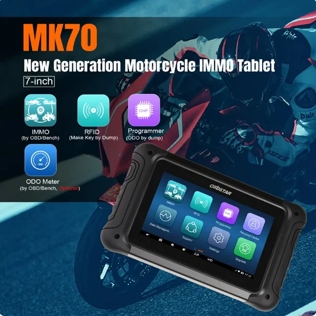 2023 Hot Sale Motorcycle Key Programming +Immobilizer Programmer OBDSTAR MK70 locksmith tool immo pin code calculator