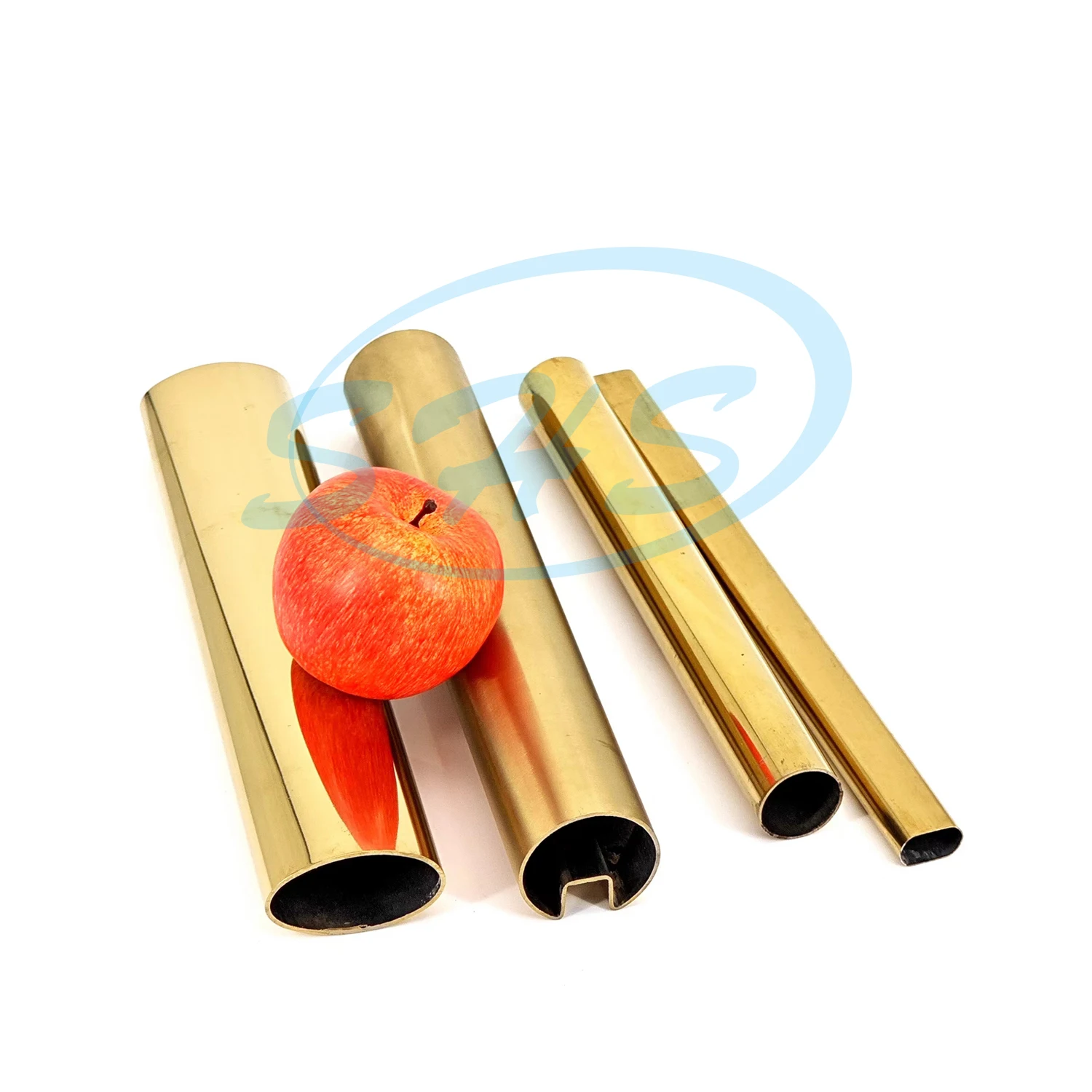 SS 201 304 316 modern house ornamental railing design stainless steel PVD plated golden tube for furniture interior decoration