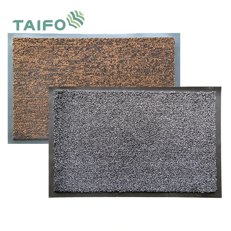Taifo High End Soundproof Shoe Cleaning Cut Pile Surface Door Mat Modern Rectangle Machine Washable Door Mat PVC or Rubber