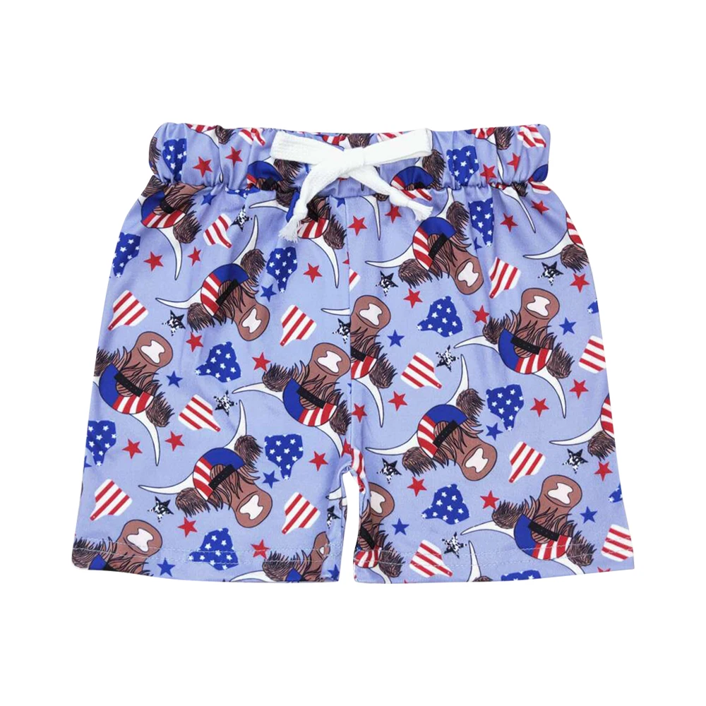 SS0204 Alpine bull Head Star Blue shorts high quality personalized reasonable price kids shorts casual