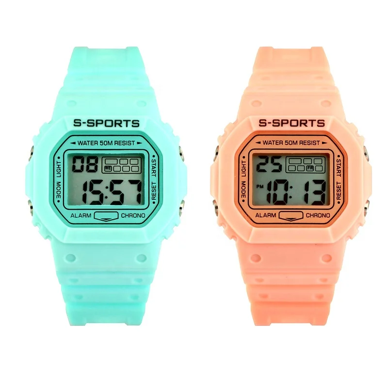 
Unisex OEM cheap custom sport Water proof digital wrist waterproof 5ATM watches 