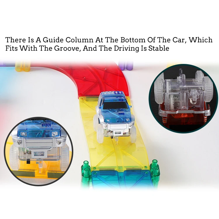 Wholesale 2 Models Mini Plastic Toy Cars Magnetic Tiles Racing Cars Toys for Kids