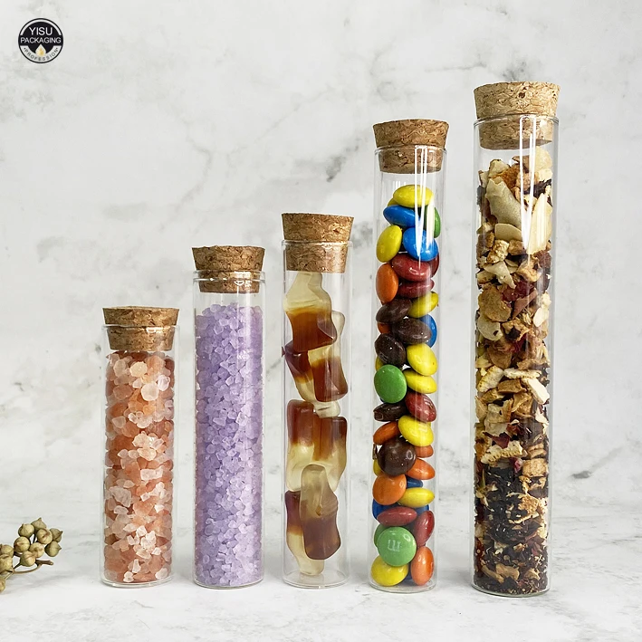 Medical Grade Clear Round Flat Bottom Glass Test Tube Borosilicate Glass 3.3 Test Tubes With Cork Stopper