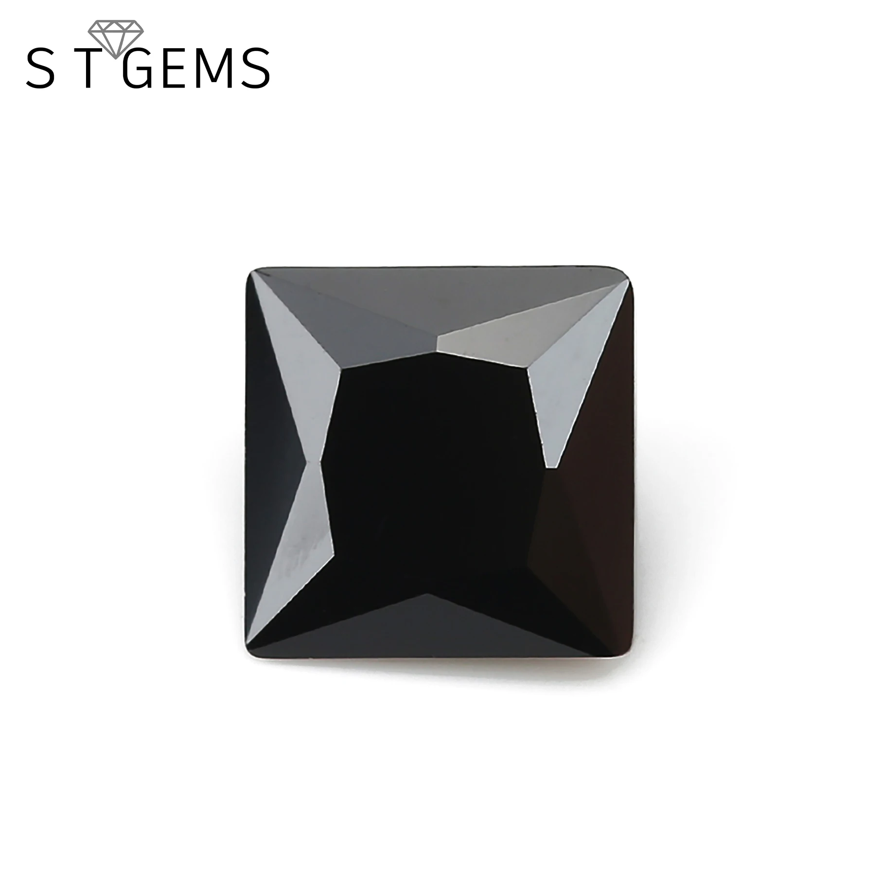 Black 5A Cubic Zirconia Princess Cut Square Shape CZ Stones For men Jewelry