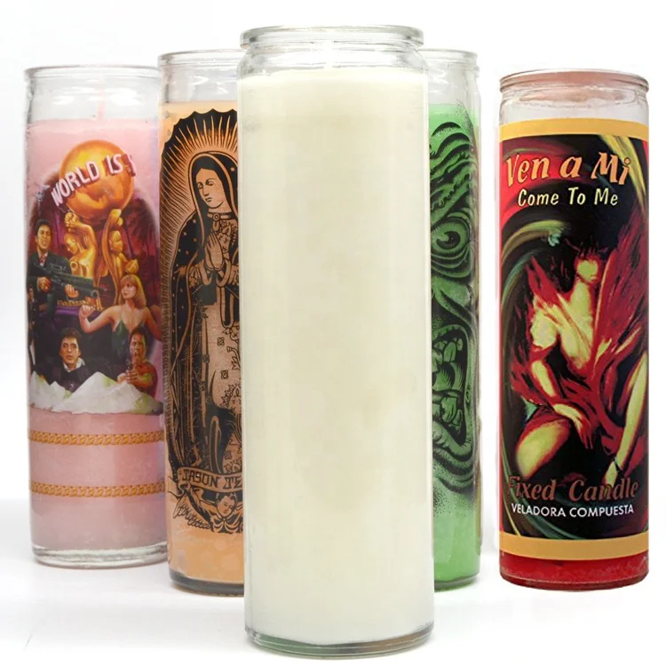 7 Day White Memorial  Grave Candles for Religious Memory Vigil and Emergency Use