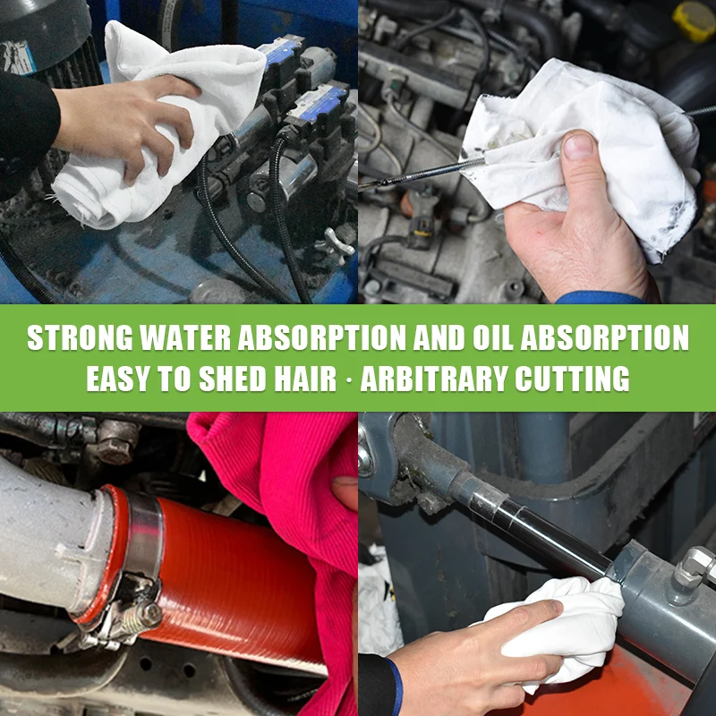 Cotton white bathrobe wiping cloth, environmentally friendly textile waste, industrial use