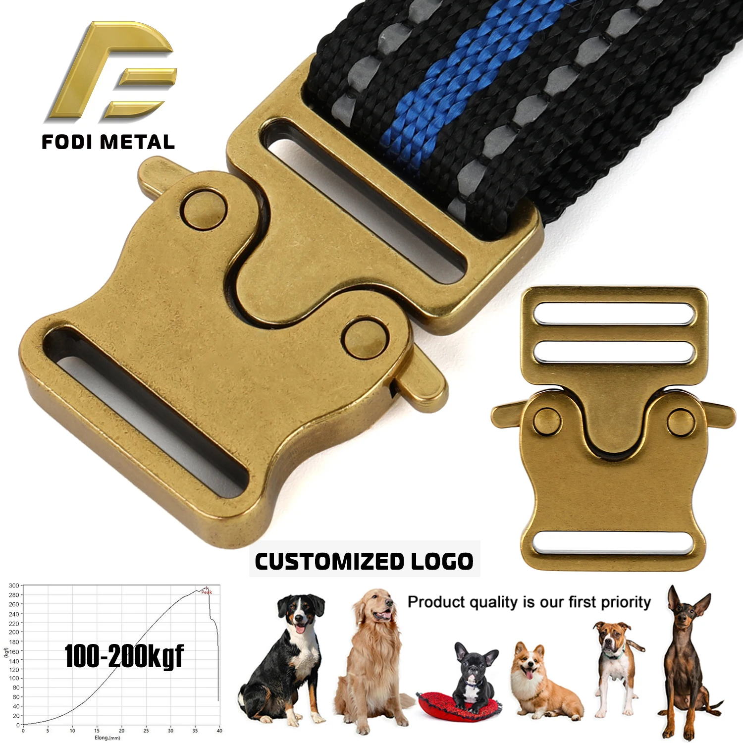 T2037 Manufacturer 20mm dog collar and leash set hardware metal pet accessories
