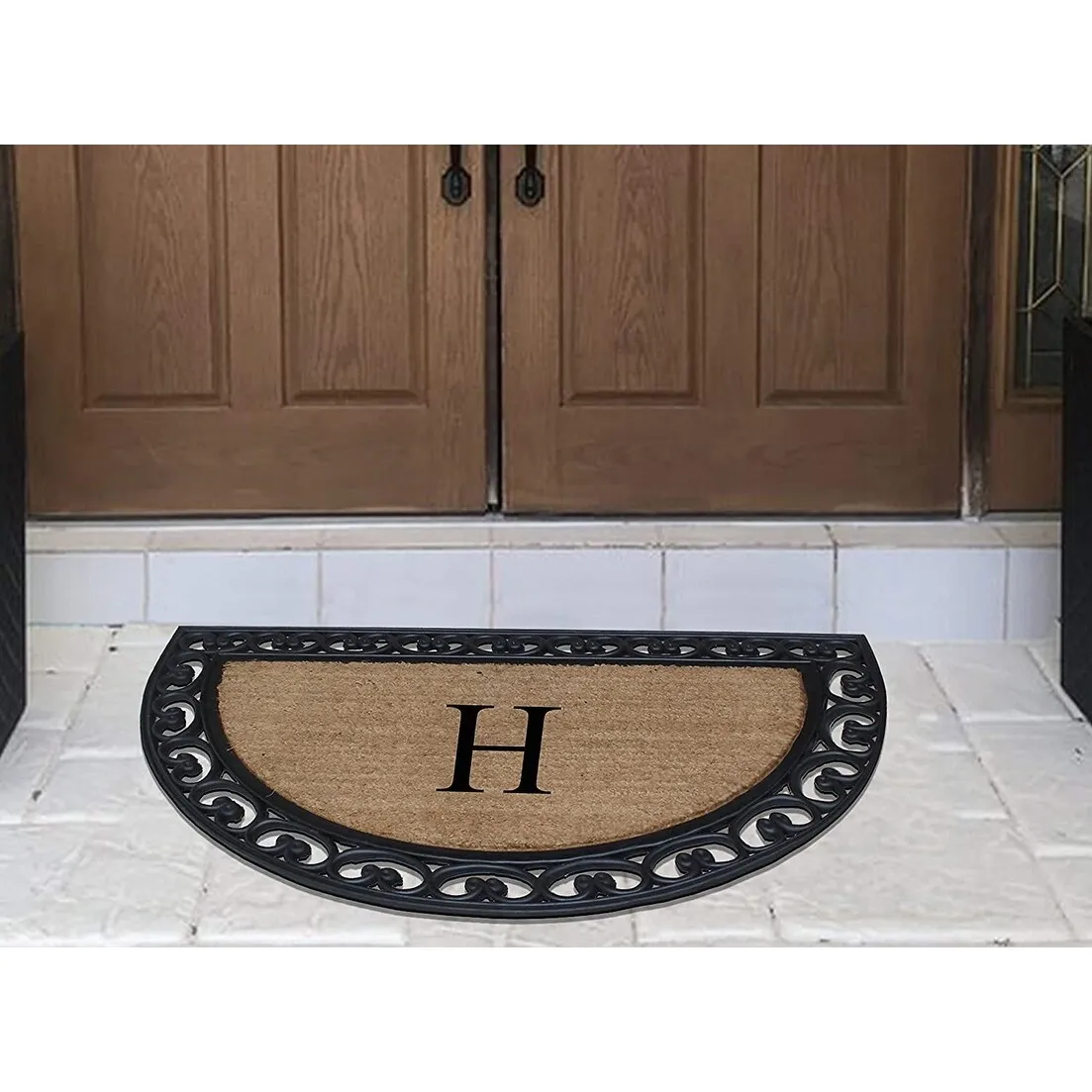 Monogram Family Name Initial Letter Welcome Door Rugs