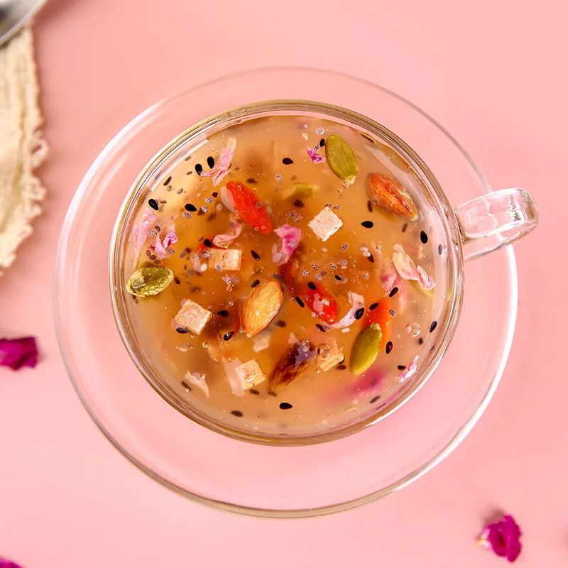 wholesale 400g rose nut lotus root powder soup fruit lotus root powder instant granules qiya nut lotus root powder