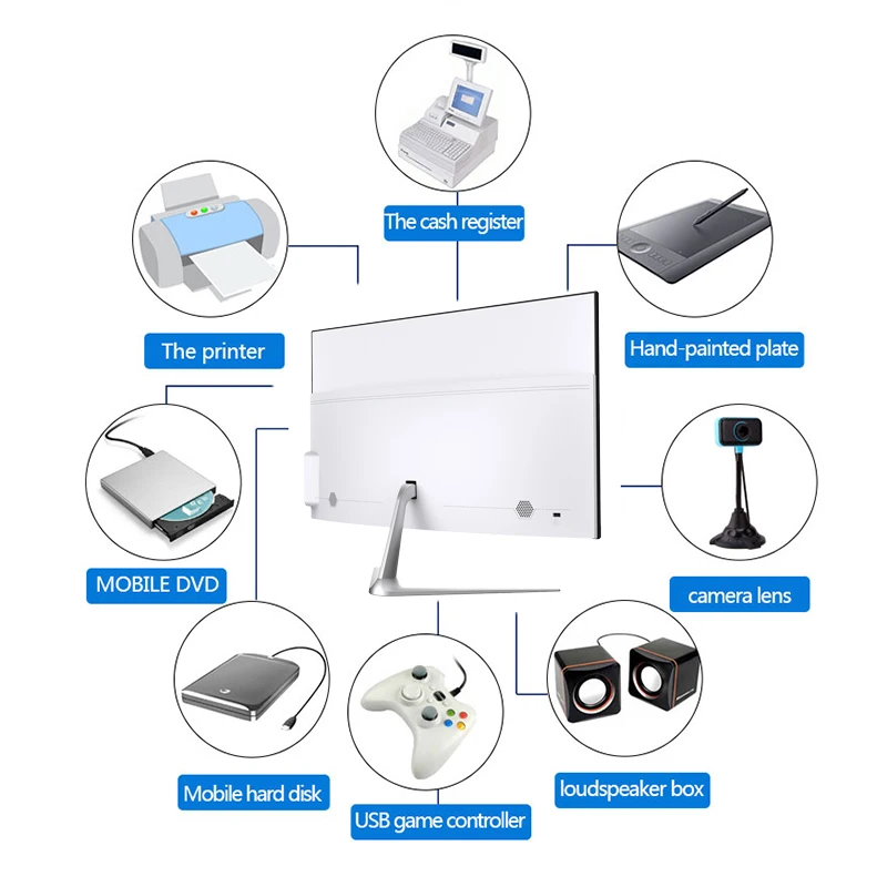 Custom Aio 21.5 23.8 inch Personal Computer All in one pc Core i5 10400 ordinateur de bureau complet free keyboards and mouse