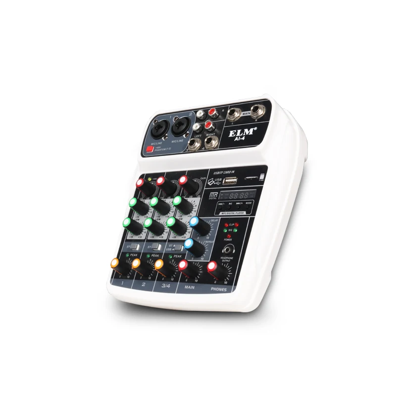  professional portable pc mini 4 channel dsp effect sound console mixing usb dj studio recording stereo music audio mix mixer
