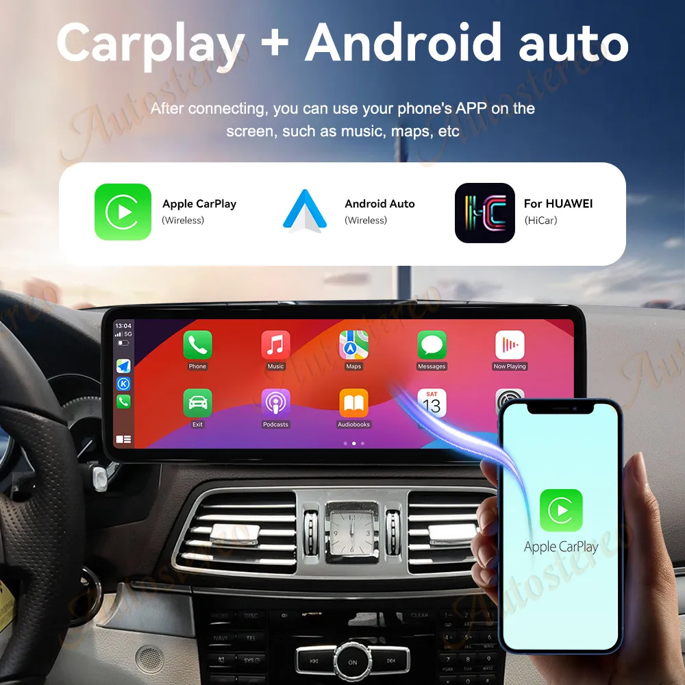 14.9 Inch Android 13 For Mercedes Benz E Class 2013-2014 Car Stereo With GPS Navigation WIFI Mirrorlink Radio Head Unit