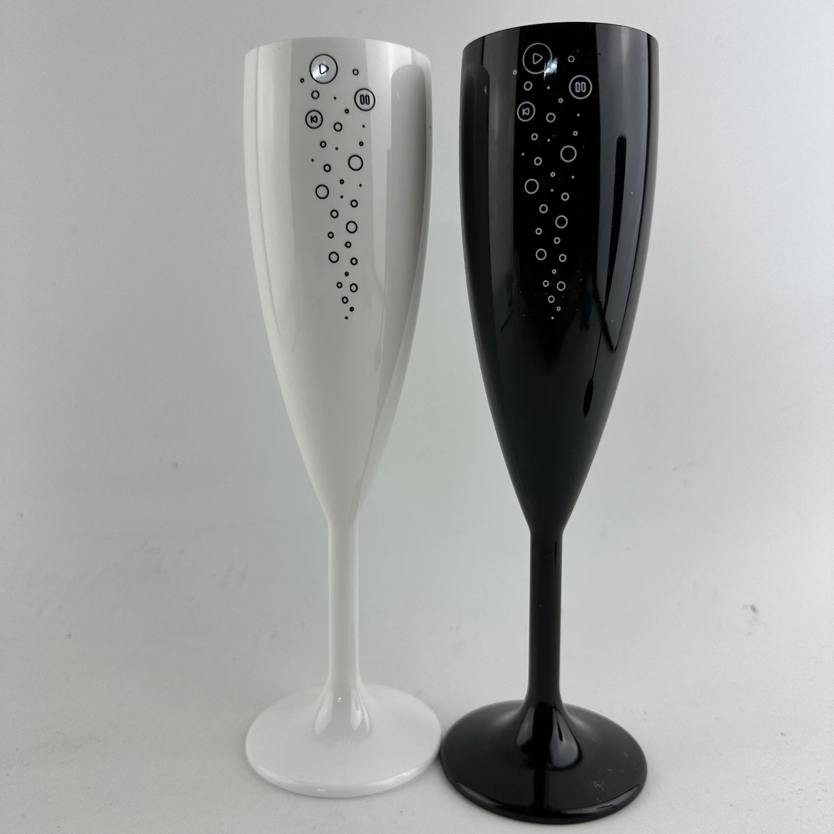 6oz Personalized Black Champagne Prosecco Plastic Flutes Party