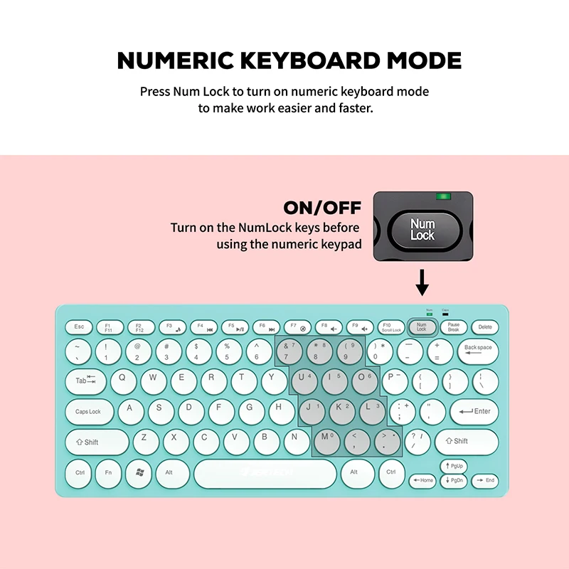 Jertech DK500 Best Seller 2022 Cartoon Blue Spanish Arabic Language Keyboard Office Colorful Wired Mini 60% Keyboards