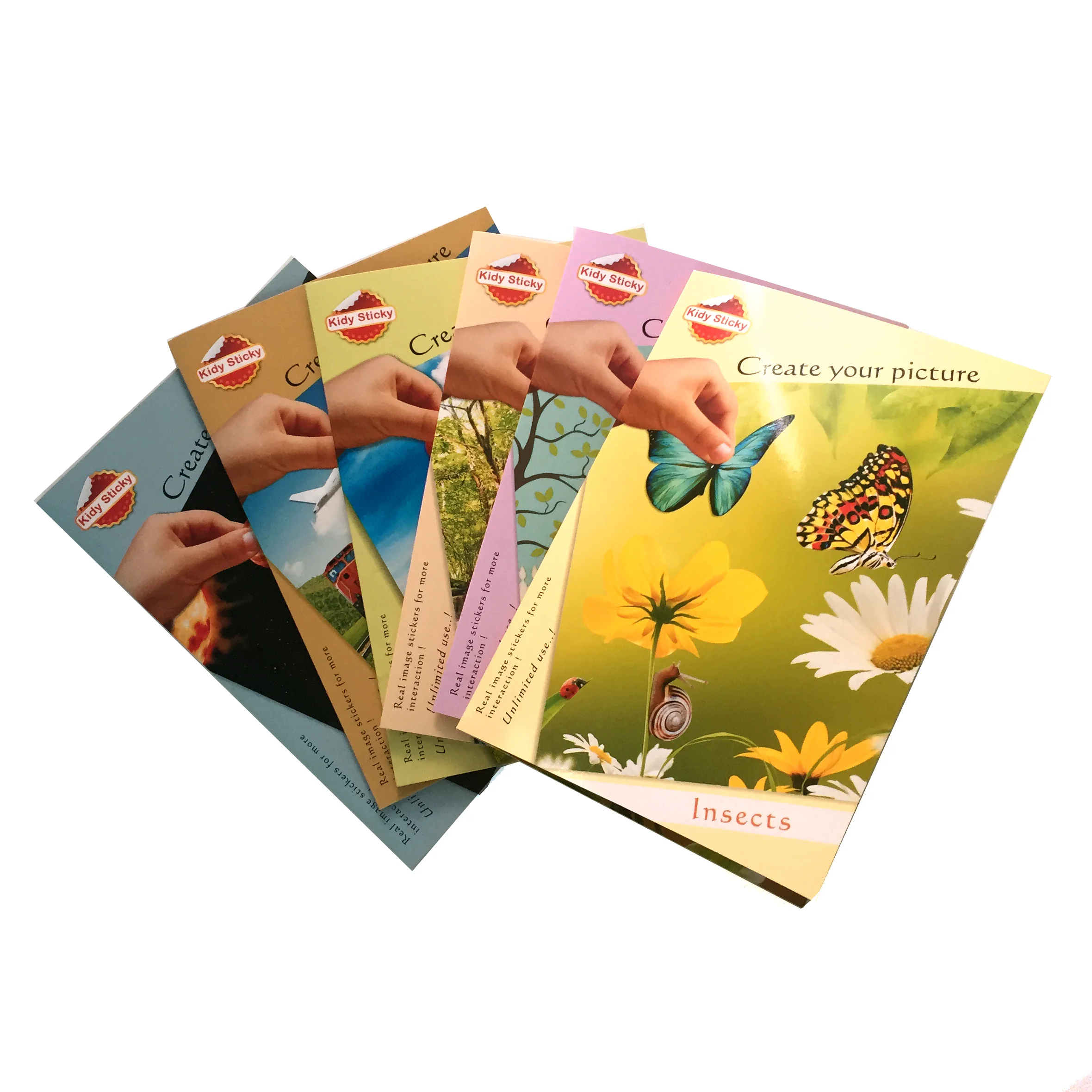 Custom Kids Activity Scenes stickers With Background Pad Reusable Sticker Album Set