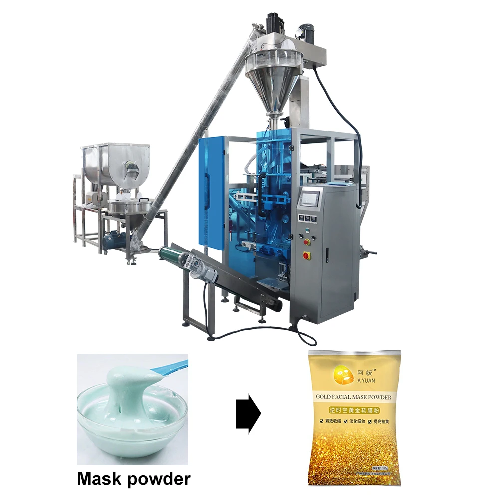 vertical multifunction  milk powder auger filling tea protein powder flour  blending packing machine with Mixer